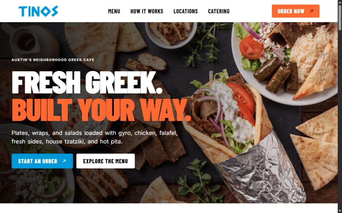 Our Tino’s Greek Cafe website design